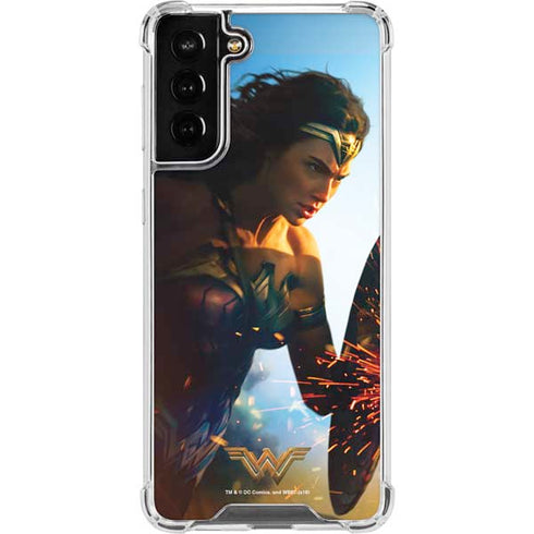 DC Comics Wonder Woman Action Pose Poster Galaxy S21 FE Clear Case