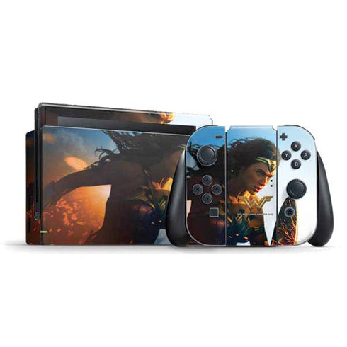 DC Comics Wonder Woman Action Pose Poster Nintendo Switch Bundle Skin