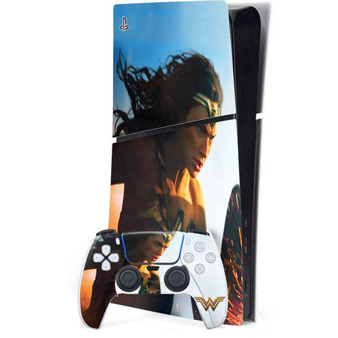 DC Comics Wonder Woman Action Pose Poster PS5 Slim Digital Edition Console Skin