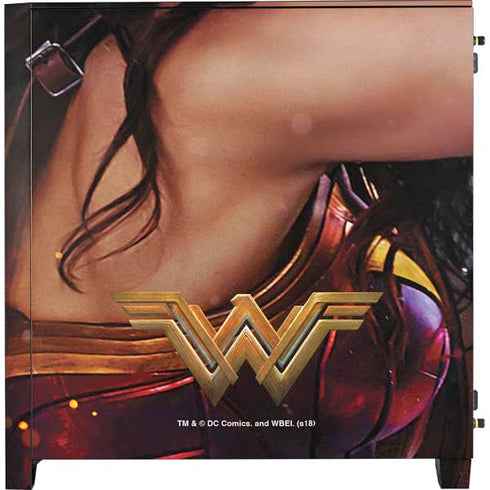DC Comics Wonder Woman Battle Ready Poster Corsair 4000D Tempered Glass Mid-Tower ATX Case Skin