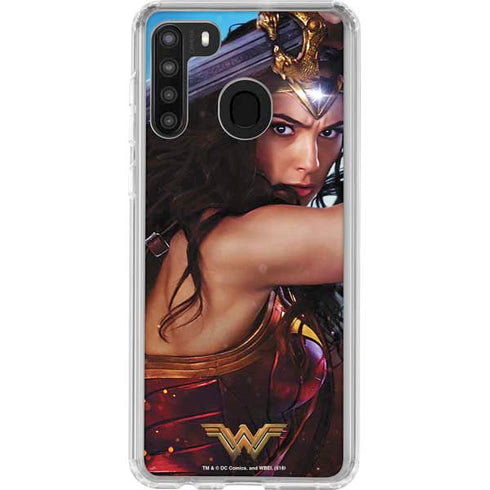 DC Comics Wonder Woman Battle Ready Poster Galaxy A21 Clear Case