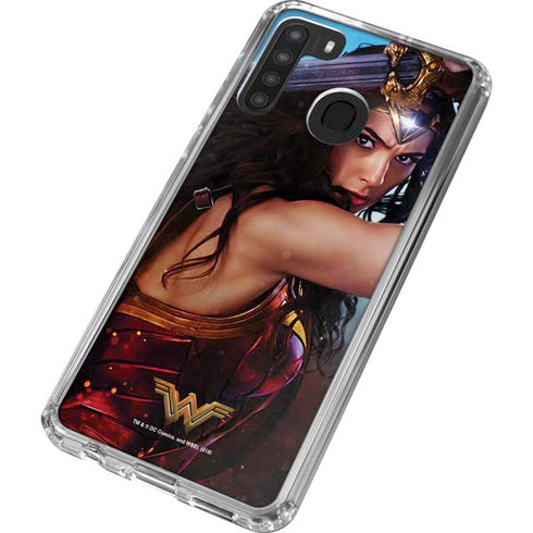 DC Comics Wonder Woman Battle Ready Poster Galaxy A21 Clear Case