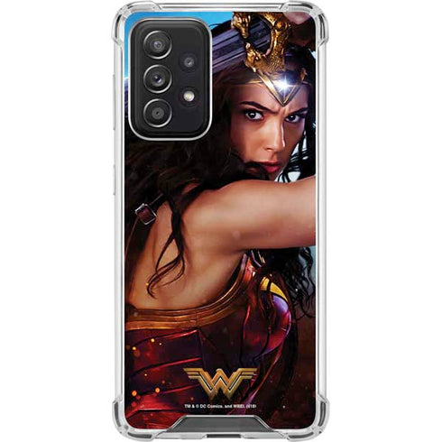 DC Comics Wonder Woman Battle Ready Poster Galaxy A52 5G Clear Case