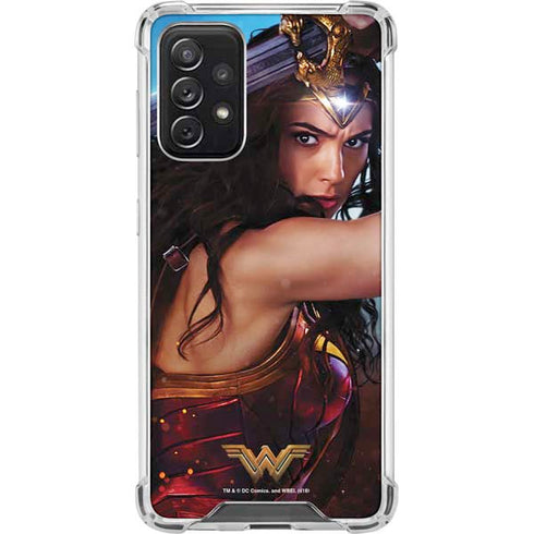 DC Comics Wonder Woman Battle Ready Poster Galaxy A72 5G Clear Case