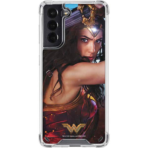 DC Comics Wonder Woman Battle Ready Poster Galaxy S21 5G Clear Case
