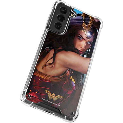 DC Comics Wonder Woman Battle Ready Poster Galaxy S21 Plus 5G Clear Case