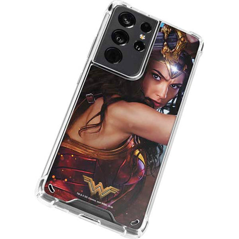 DC Comics Wonder Woman Battle Ready Poster Galaxy S21 Ultra 5G Clear Case