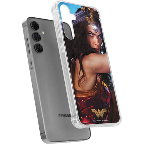 DC Comics Wonder Woman Battle Ready Poster Galaxy S24 Plus Clear Case