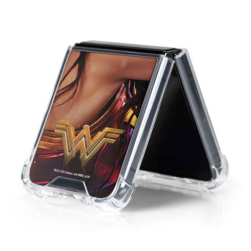DC Comics Wonder Woman Battle Ready Poster Galaxy Z Flip5 5G Clear Case