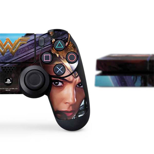 DC Comics Wonder Woman Battle Ready Poster PS4 Console and Controller Bundle Skin