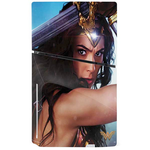DC Comics Wonder Woman Battle Ready Poster PS5 Slim Disk Bundle Skin