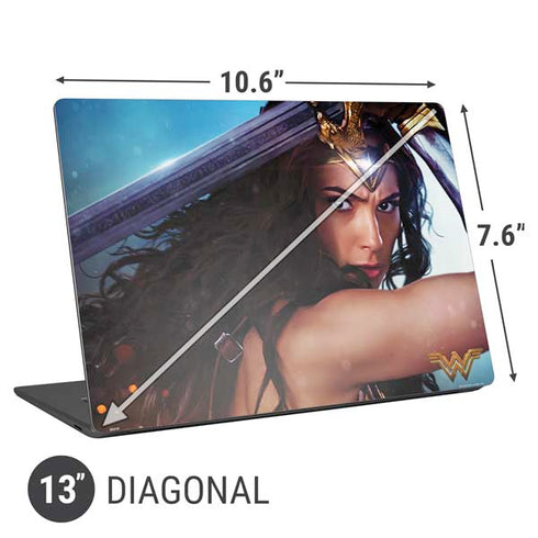 DC Comics Wonder Woman Battle Ready Poster Universal Laptop 13in (10.6 x 7.6in) Skin