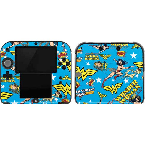 DC Comics Wonder Woman Action pose pattern Nintendo 2DS Skin