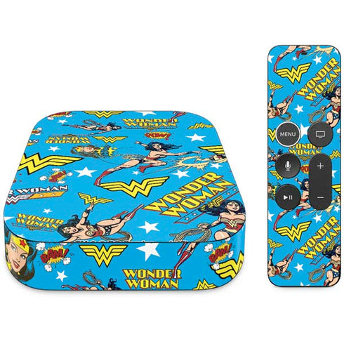 DC Comics Wonder Woman Action pose pattern Apple TV Skin