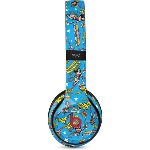 DC Comics Wonder Woman Action pose pattern Beats Solo 2 Wireless Skin