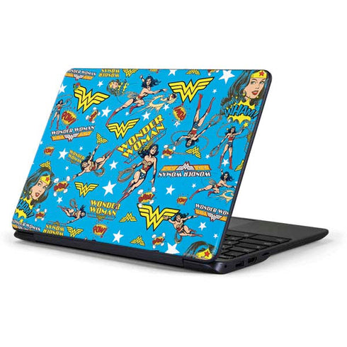 DC Comics Wonder Woman Action pose pattern Samsung Chromebook Skin