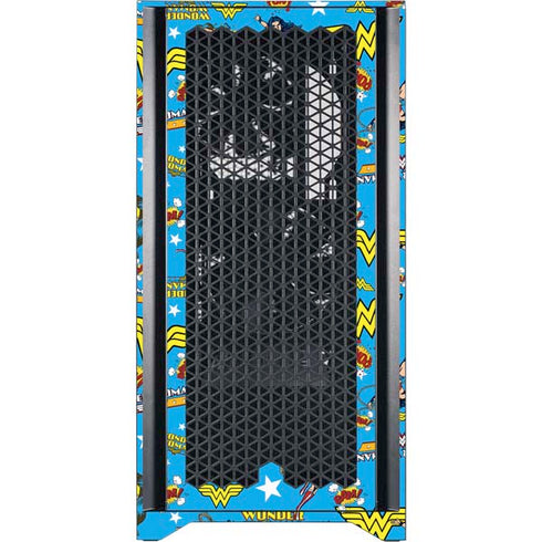 DC Comics Wonder Woman Action pose pattern Corsair 4000D Tempered Glass Mid-Tower ATX Case Skin