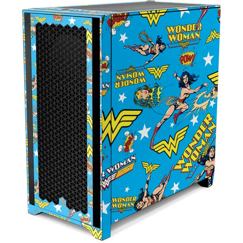 DC Comics Wonder Woman Action pose pattern Corsair 4000D Tempered Glass Mid-Tower ATX Case Skin