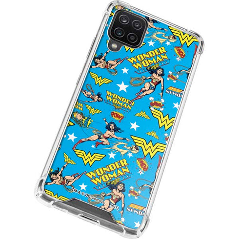 DC Comics Wonder Woman Action pose pattern Galaxy A12 Clear Case