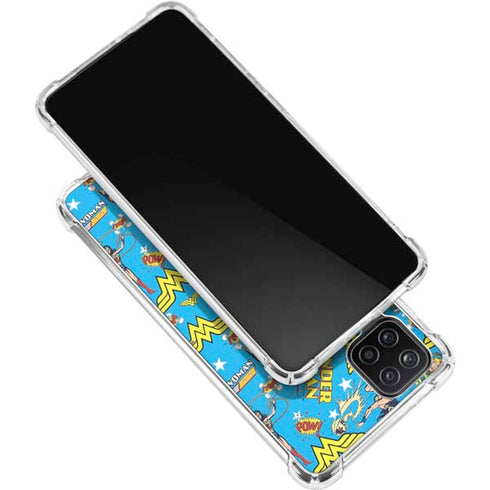 DC Comics Wonder Woman Action pose pattern Galaxy A12 Clear Case