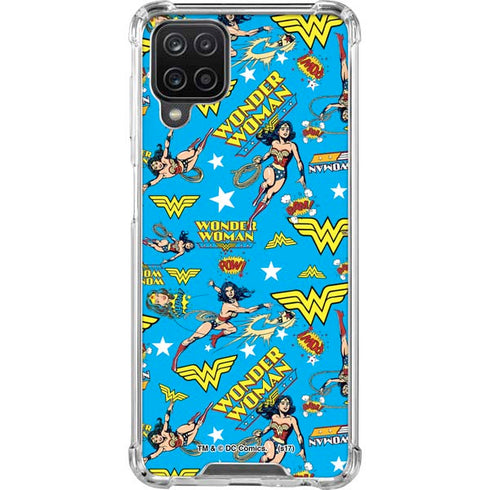 DC Comics Wonder Woman Action pose pattern Galaxy A12 Clear Case