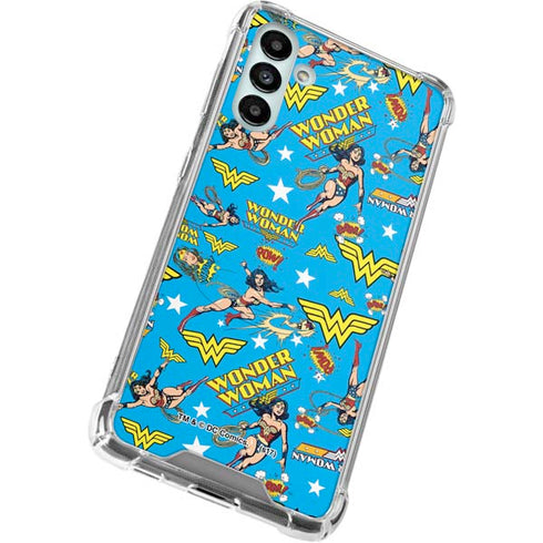 DC Comics Wonder Woman Action pose pattern Galaxy A13 5G Clear Case