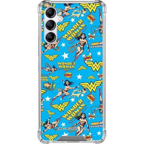 DC Comics Wonder Woman Action pose pattern Galaxy A15 5G Clear Case