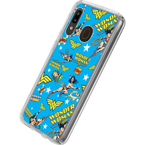 DC Comics Wonder Woman Action pose pattern Galaxy A20 Clear Case
