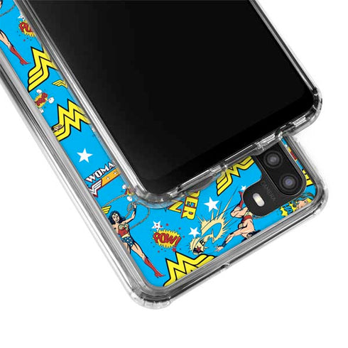 DC Comics Wonder Woman Action pose pattern Galaxy A21 Clear Case