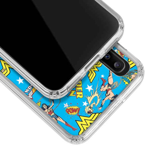 DC Comics Wonder Woman Action pose pattern Galaxy A30 Clear Case