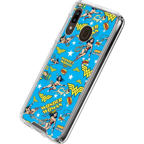 DC Comics Wonder Woman Action pose pattern Galaxy A30 Clear Case