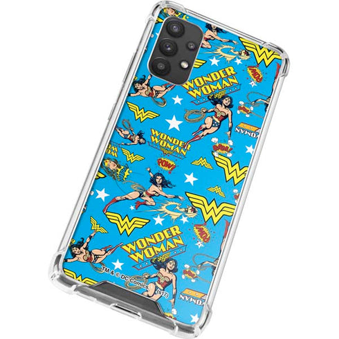 DC Comics Wonder Woman Action pose pattern Galaxy A32 5G Clear Case