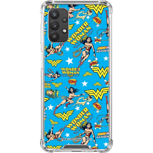 DC Comics Wonder Woman Action pose pattern Galaxy A32 5G Clear Case