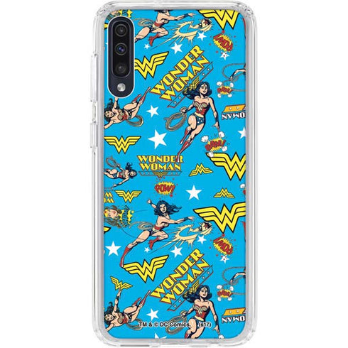 DC Comics Wonder Woman Action pose pattern Galaxy A50 Clear Case
