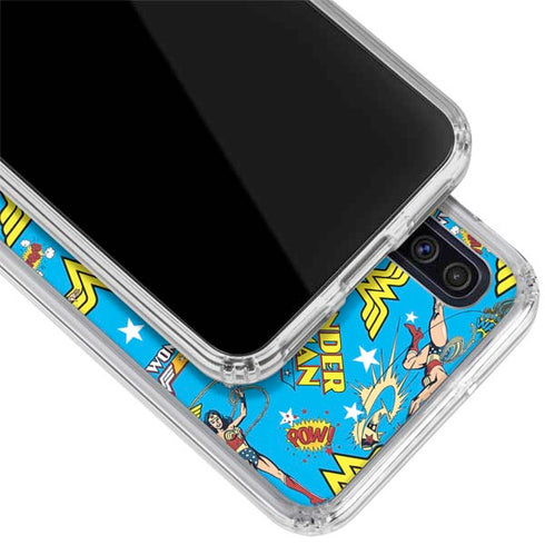 DC Comics Wonder Woman Action pose pattern Galaxy A50 Clear Case