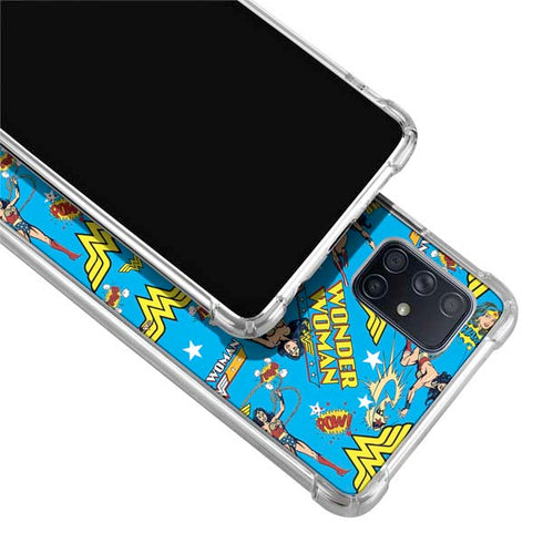 DC Comics Wonder Woman Action pose pattern Galaxy A51 5G Clear Case