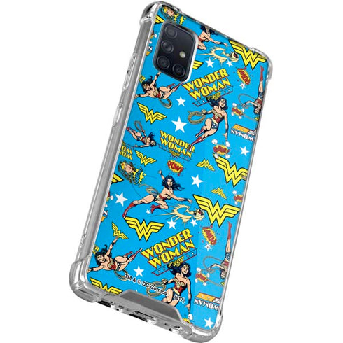 DC Comics Wonder Woman Action pose pattern Galaxy A51 5G Clear Case
