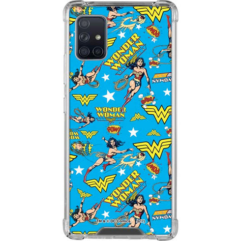 DC Comics Wonder Woman Action pose pattern Galaxy A51 5G Clear Case