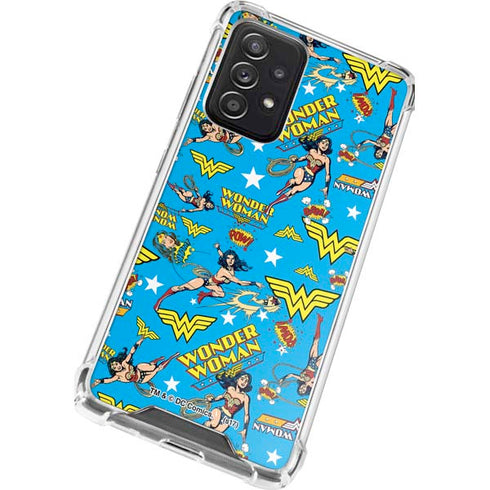 DC Comics Wonder Woman Action pose pattern Galaxy A52 5G Clear Case