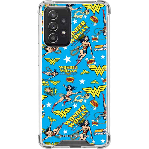 DC Comics Wonder Woman Action pose pattern Galaxy A52 5G Clear Case