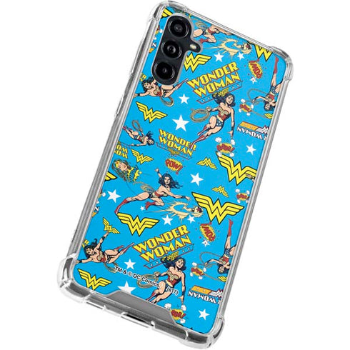 DC Comics Wonder Woman Action pose pattern Galaxy A54 5G Clear Case