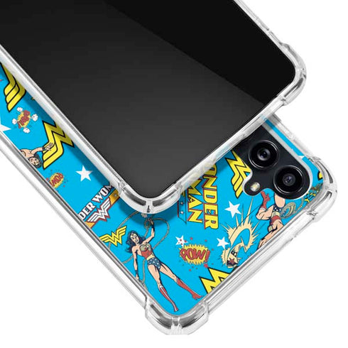 DC Comics Wonder Woman Action pose pattern Galaxy A54 5G Clear Case