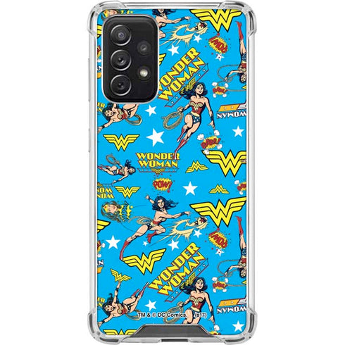 DC Comics Wonder Woman Action pose pattern Galaxy A72 5G Clear Case