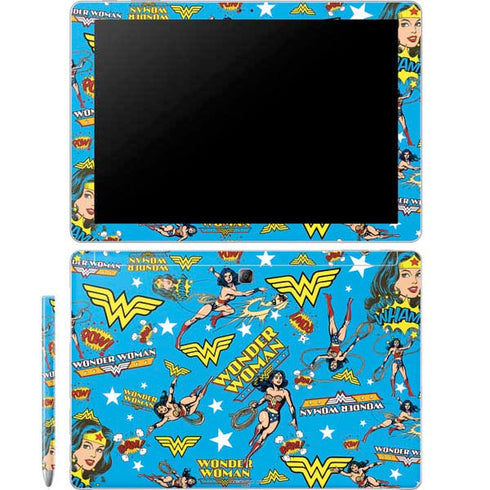 DC Comics Wonder Woman Action pose pattern Galaxy Book 12in Skin