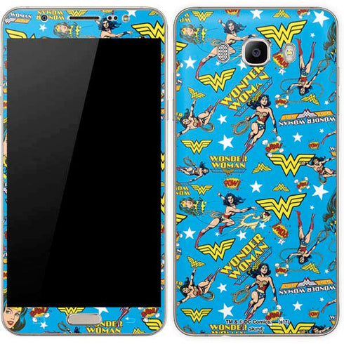 DC Comics Wonder Woman Action pose pattern Galaxy J7 Skin