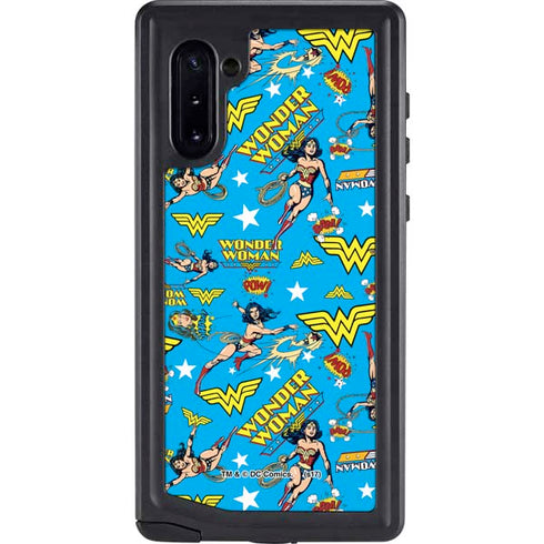 DC Comics Wonder Woman Action pose pattern Galaxy Note 10 Waterproof Case