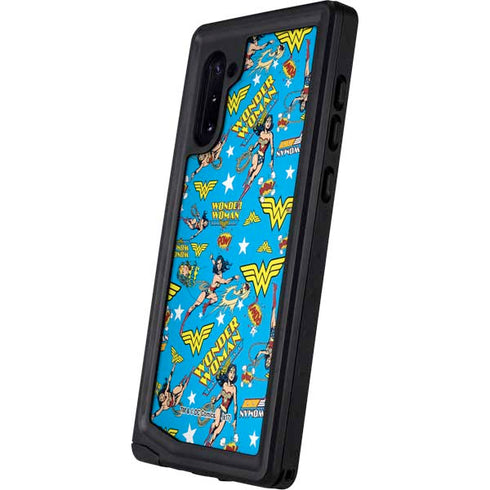 DC Comics Wonder Woman Action pose pattern Galaxy Note 10 Waterproof Case