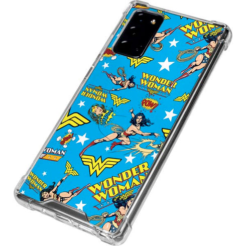 DC Comics Wonder Woman Action pose pattern Galaxy Note20 5G Clear Case