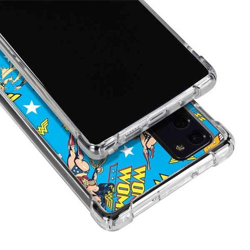 DC Comics Wonder Woman Action pose pattern Galaxy Note20 5G Clear Case