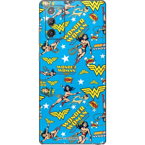 DC Comics Wonder Woman Action pose pattern Galaxy Note20 5G Skin